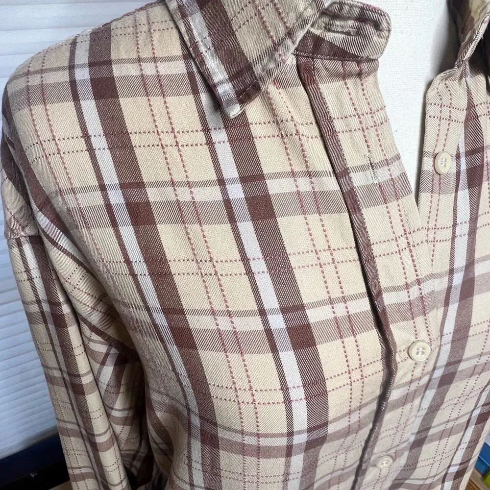 Peacebird Style Grunge Plaid‎ Buttondown Shirt - Picture 4 of 8